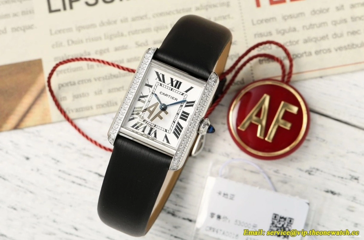 SA Tank SS Dial AF Must - Quartz Cartier 22mm Dia White 0214